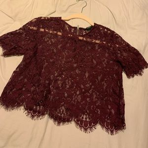 Deep purple lace crop top